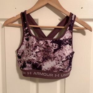 Ladies Under Armour sports bra in purple pattern